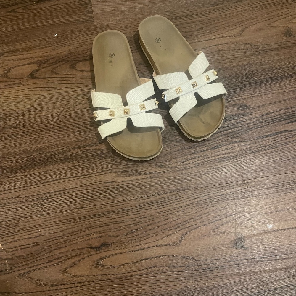 Stylish White Slide Sandals